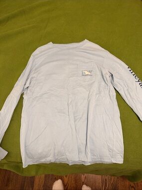 Vineyard Vines Pale Blue Long-Sleeve Pocket Tee